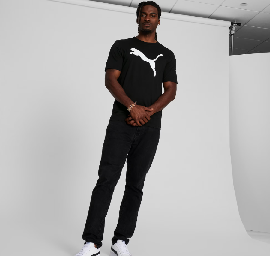 Camiseta PUMA negra logo CAT