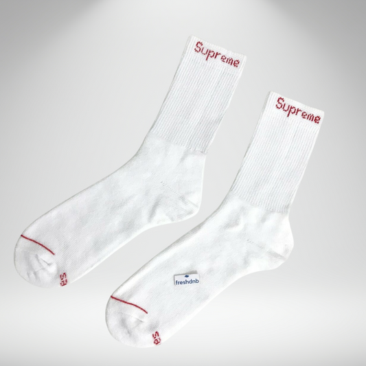 Calcetines Supreme X Hanes Crew - Blancos - 1 Par